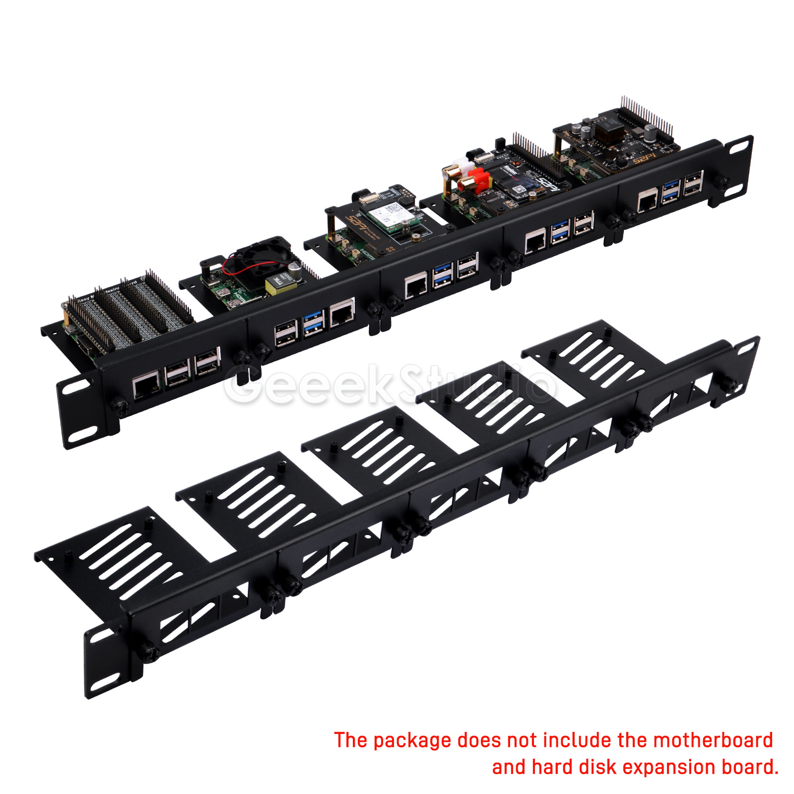 Raspberry Pi Rackmount 1U 19 Inch - 라즈베리 파이 5/4B/3B+용 1U 랙 마운트