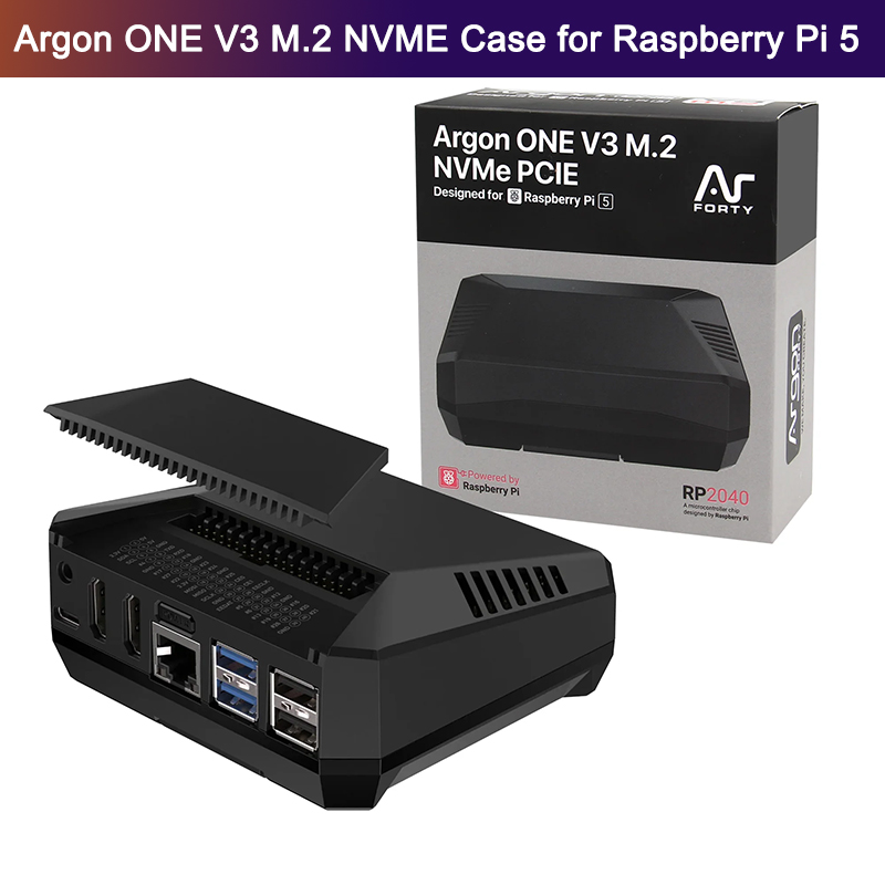 Argon One V3 M.2 Nvme Case - 알루미늄 쉘 내장 PWM 선풍기, 아르곤
