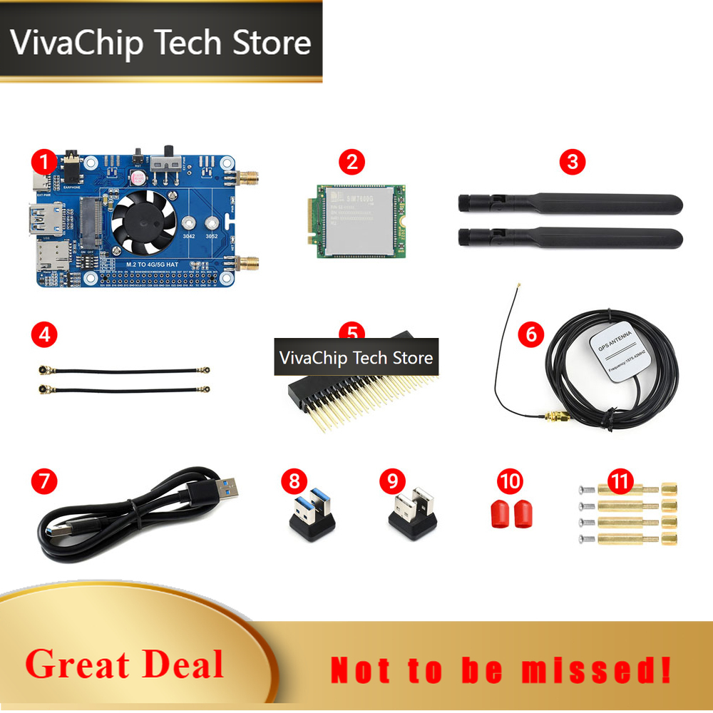 Raspberry Pi 4 8Gb Ram Kit - 비바칩 테크4G LTE GPS HAT 쿨링